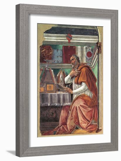 St Augustine in His Cell-Sandro Botticelli-Framed Giclee Print