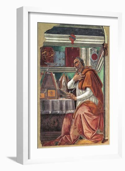 St Augustine in His Cell-Sandro Botticelli-Framed Giclee Print