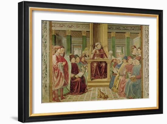 St. Augustine Reading Rhetoric and Philosophy at the School of Rome-Benozzo Gozzoli-Framed Giclee Print