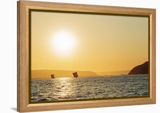 St. Augustine, sailboats on the horizon at sunrise, southern area, Madagascar, Africa-Christian Kober-Framed Premier Image Canvas