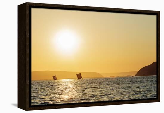 St. Augustine, sailboats on the horizon at sunrise, southern area, Madagascar, Africa-Christian Kober-Framed Premier Image Canvas