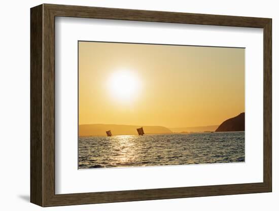 St. Augustine, sailboats on the horizon at sunrise, southern area, Madagascar, Africa-Christian Kober-Framed Photographic Print