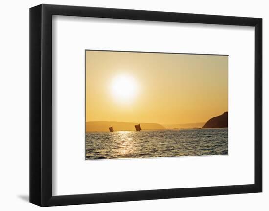 St. Augustine, sailboats on the horizon at sunrise, southern area, Madagascar, Africa-Christian Kober-Framed Photographic Print