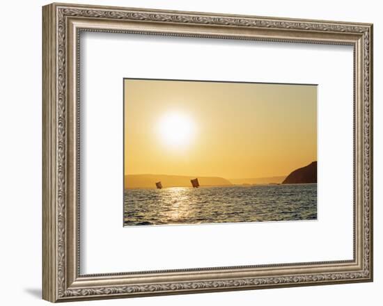 St. Augustine, sailboats on the horizon at sunrise, southern area, Madagascar, Africa-Christian Kober-Framed Photographic Print