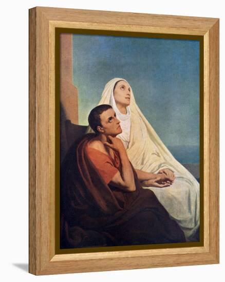 St Augustine with His Mother St Monica, 1855-Ary Scheffer-Framed Premier Image Canvas
