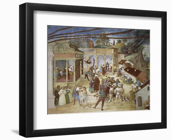 St Barbara Being Led Through Streets of City-null-Framed Giclee Print