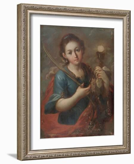 St. Barbara, C.1740 (Oil on Copper)-Miguel Cabrera-Framed Giclee Print