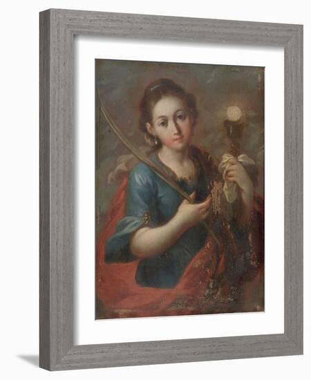 St. Barbara, C.1740 (Oil on Copper)-Miguel Cabrera-Framed Giclee Print