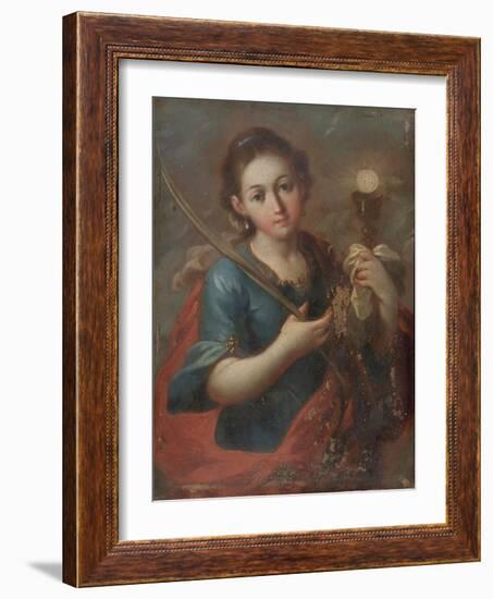 St. Barbara, C.1740 (Oil on Copper)-Miguel Cabrera-Framed Giclee Print