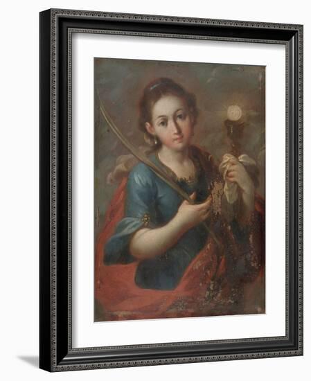 St. Barbara, C.1740 (Oil on Copper)-Miguel Cabrera-Framed Giclee Print
