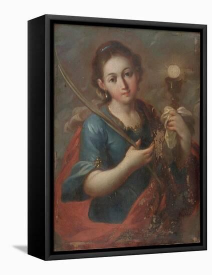 St. Barbara, C.1740 (Oil on Copper)-Miguel Cabrera-Framed Premier Image Canvas