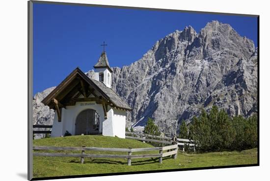 St. Barbara Chapel Near Biberwier in Tyrol, Mountain Scenery of the Mieminger Chain-Uwe Steffens-Mounted Photographic Print