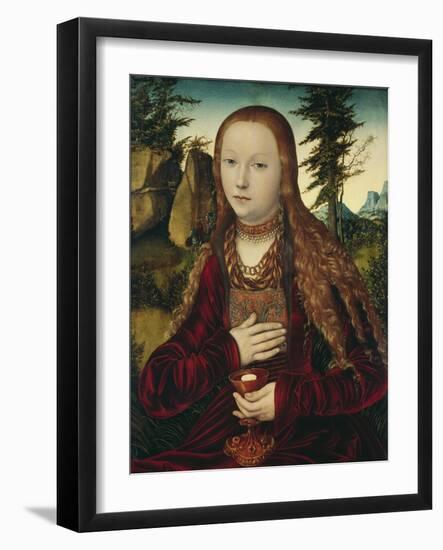 St. Barbara on the Grassy Bank-Lucas Cranach the Elder-Framed Giclee Print