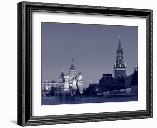 St. Basil's Cathedral and Kremlim, Red Square, Moscow, Russia-Jon Arnold-Framed Photographic Print