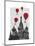 St Basil's Cathedral and Red Hot Air Balloons-Fab Funky-Mounted Art Print