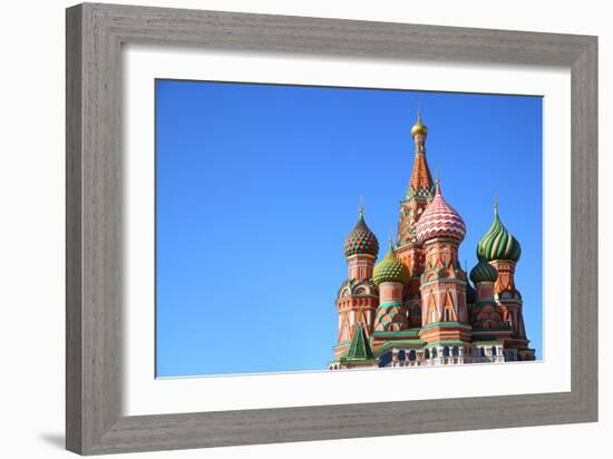 St. Basil's Cathedral on Red Square in Moscow, Russia. Copyspace at the Left.-Zoom-zoom-Framed Photographic Print