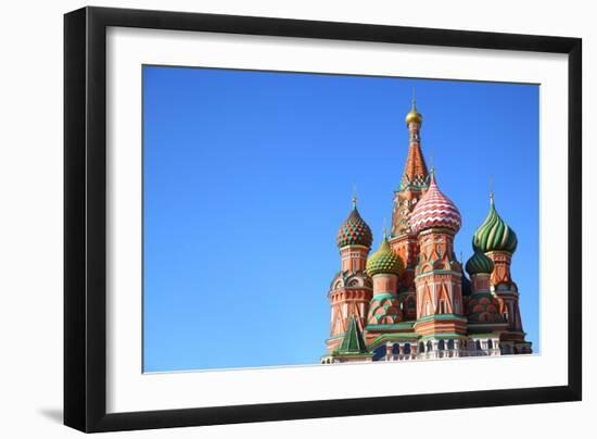 St. Basil's Cathedral on Red Square in Moscow, Russia. Copyspace at the Left.-Zoom-zoom-Framed Photographic Print