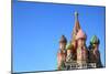 St. Basil's Cathedral on Red Square in Moscow, Russia. Copyspace at the Left.-Zoom-zoom-Mounted Photographic Print