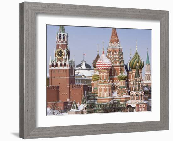 St. Basil's Christian Cathedral in Winter Snow, Moscow, Russia-Gavin Hellier-Framed Photographic Print