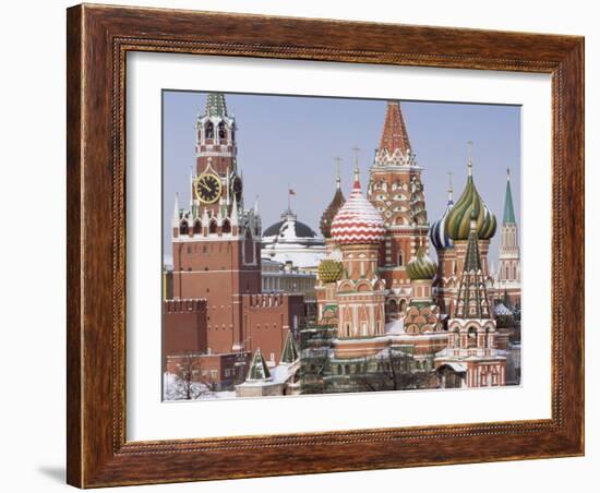 St. Basil's Christian Cathedral in Winter Snow, Moscow, Russia-Gavin Hellier-Framed Photographic Print