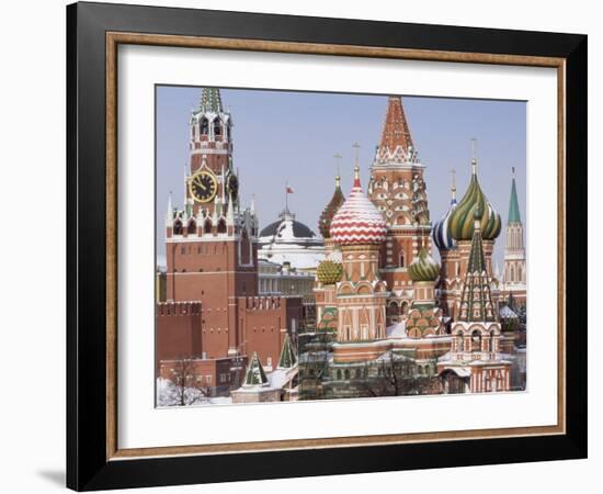 St. Basil's Christian Cathedral in Winter Snow, Moscow, Russia-Gavin Hellier-Framed Photographic Print