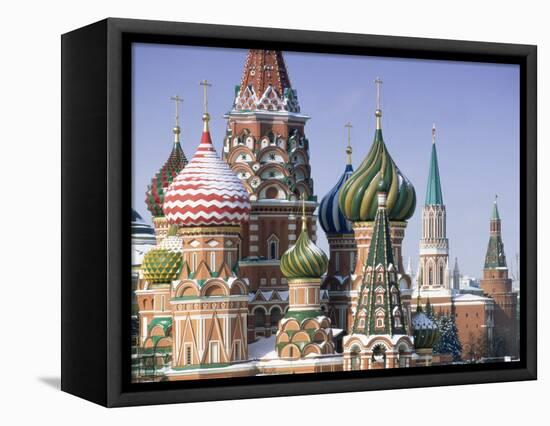 St. Basil's Christian Cathedral in Winter Snow, Moscow, Russia-Gavin Hellier-Framed Premier Image Canvas