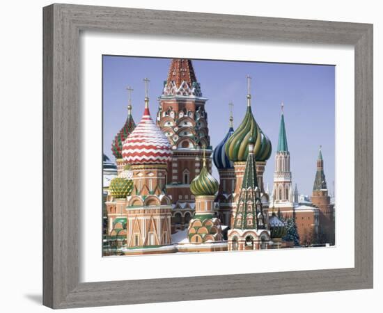 St. Basil's Christian Cathedral in Winter Snow, Moscow, Russia-Gavin Hellier-Framed Photographic Print