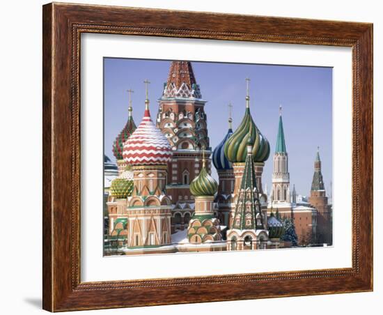 St. Basil's Christian Cathedral in Winter Snow, Moscow, Russia-Gavin Hellier-Framed Photographic Print