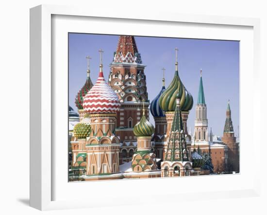 St. Basil's Christian Cathedral in Winter Snow, Moscow, Russia-Gavin Hellier-Framed Photographic Print