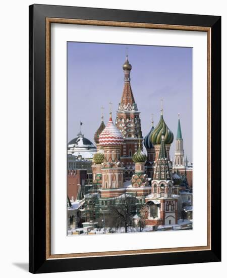 St. Basil's Christian Cathedral in Winter Snow, Moscow, Russia-Gavin Hellier-Framed Photographic Print