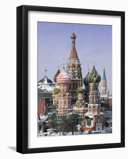 St. Basil's Christian Cathedral in Winter Snow, Moscow, Russia-Gavin Hellier-Framed Photographic Print