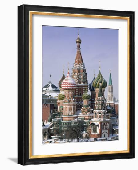 St. Basil's Christian Cathedral in Winter Snow, Moscow, Russia-Gavin Hellier-Framed Photographic Print