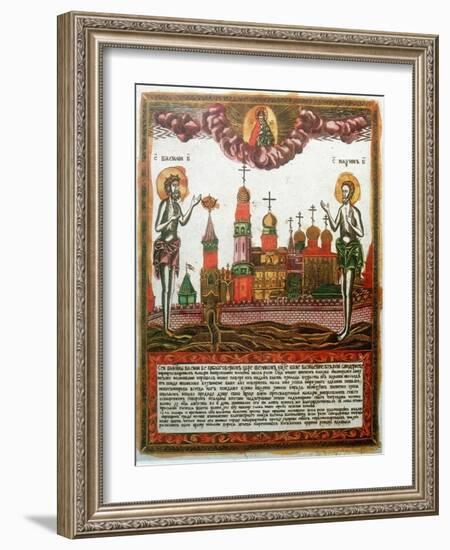 St Basil the Great and St Maximus the Confessor and Monk, Greek Theologians, C1820-C183-null-Framed Giclee Print