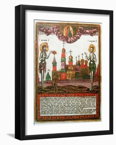 St Basil the Great and St Maximus the Confessor and Monk, Greek Theologians, C1820-C183-null-Framed Giclee Print