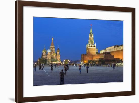 St. Basils Cathedral and the Kremlin in Red Square, Moscow, Russia-Gavin Hellier-Framed Photographic Print