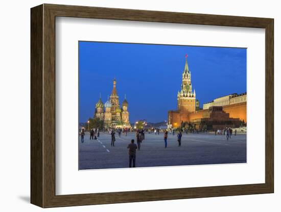 St. Basils Cathedral and the Kremlin in Red Square, Moscow, Russia-Gavin Hellier-Framed Photographic Print