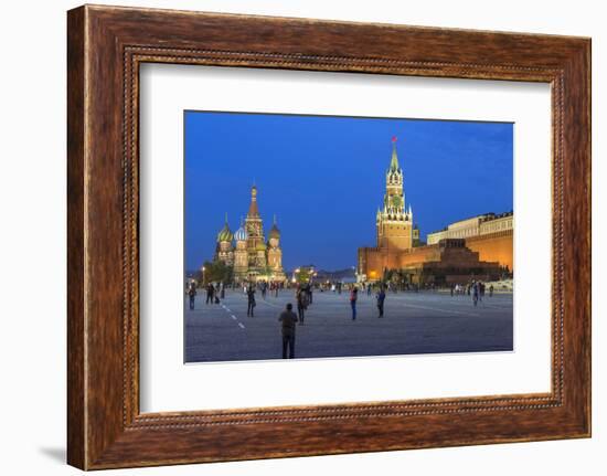 St. Basils Cathedral and the Kremlin in Red Square, Moscow, Russia-Gavin Hellier-Framed Photographic Print