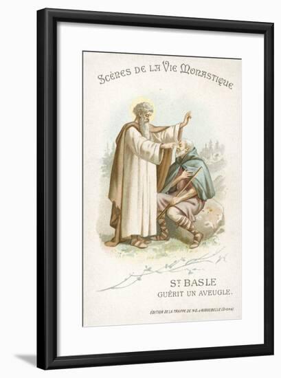 St Basle Curing a Blind Man-null-Framed Giclee Print