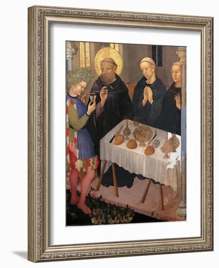 St. Benedict Blessing a Glass of Poisoned Wine-Gentile da Fabriano-Framed Art Print