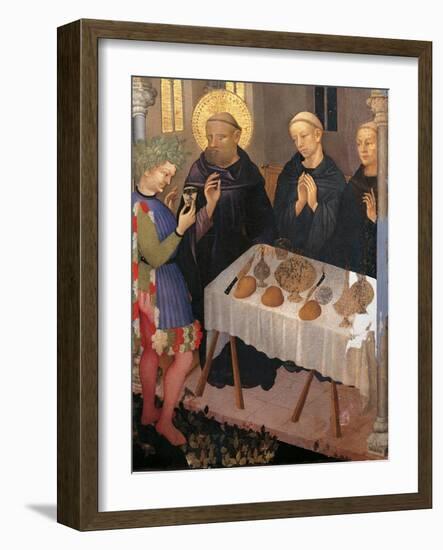 St. Benedict Blessing a Glass of Poisoned Wine-Gentile da Fabriano-Framed Art Print