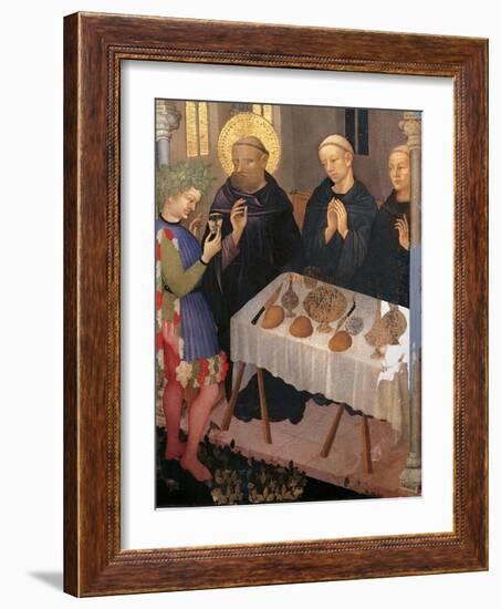 St. Benedict Blessing a Glass of Poisoned Wine-Gentile da Fabriano-Framed Art Print