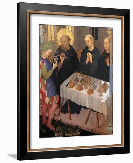 St. Benedict Blessing a Glass of Poisoned Wine-Gentile da Fabriano-Framed Art Print