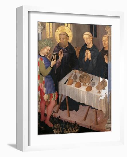 St. Benedict Blessing a Glass of Poisoned Wine-Gentile da Fabriano-Framed Art Print