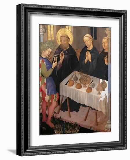 St. Benedict Blessing a Glass of Poisoned Wine-Gentile da Fabriano-Framed Art Print