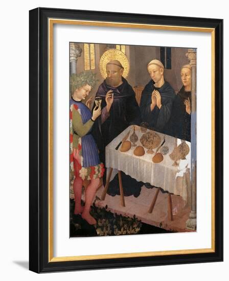 St. Benedict Blessing a Glass of Poisoned Wine-Gentile da Fabriano-Framed Art Print