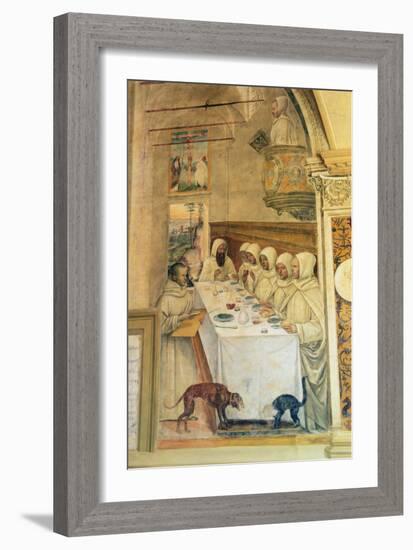 St. Benedict Finds Flour and Feeds the Monks, from the Life of St. Benedict, 1497-98-L. Signorelli and G. Sodoma-Framed Giclee Print