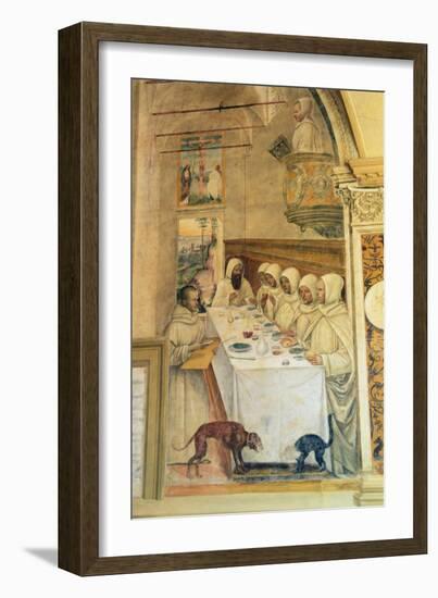 St. Benedict Finds Flour and Feeds the Monks, from the Life of St. Benedict, 1497-98-L. Signorelli and G. Sodoma-Framed Giclee Print