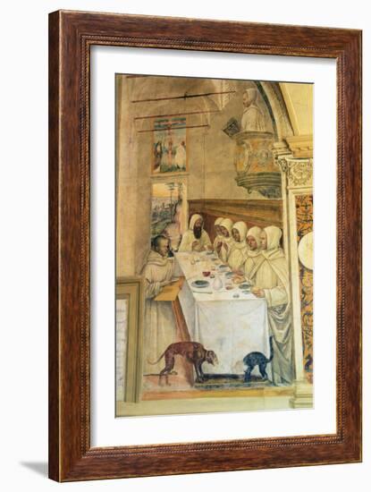 St. Benedict Finds Flour and Feeds the Monks, from the Life of St. Benedict, 1497-98-L. Signorelli and G. Sodoma-Framed Giclee Print