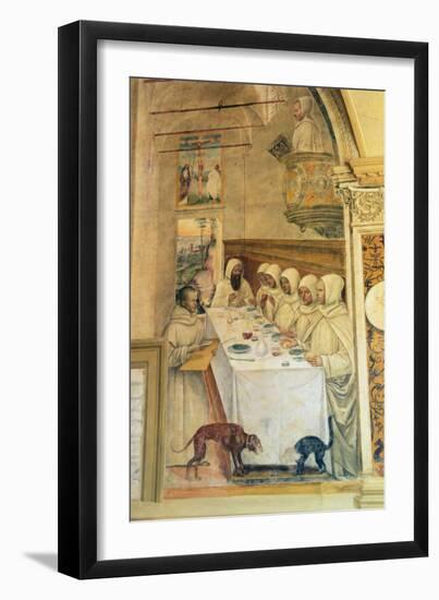 St. Benedict Finds Flour and Feeds the Monks, from the Life of St. Benedict, 1497-98-L. Signorelli and G. Sodoma-Framed Giclee Print