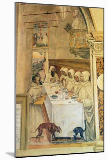 St. Benedict Finds Flour and Feeds the Monks, from the Life of St. Benedict, 1497-98-L. Signorelli and G. Sodoma-Mounted Giclee Print